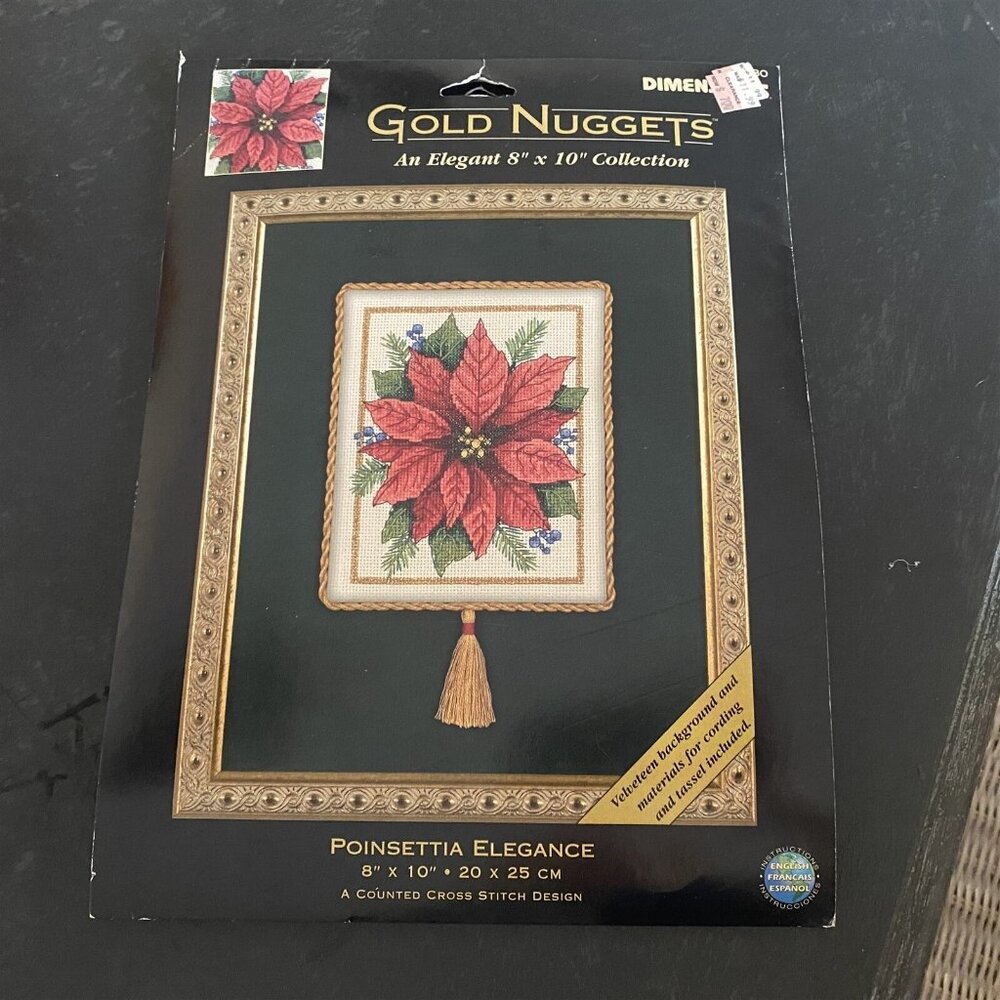 Dimensions Gold Nuggets Poinsettia Elegance Counted Cross Stitch 8680